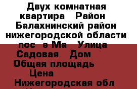 Двух комнатная квартира › Район ­ Балахнинский район нижегородской области пос 1е Ма › Улица ­ Садовая › Дом ­ 34 › Общая площадь ­ 40 › Цена ­ 1 350 000 - Нижегородская обл. Недвижимость » Квартиры продажа   . Нижегородская обл.